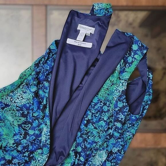 Vtg Coldwater Creek batik paisley floral maxi dress - Picture 8 of 16